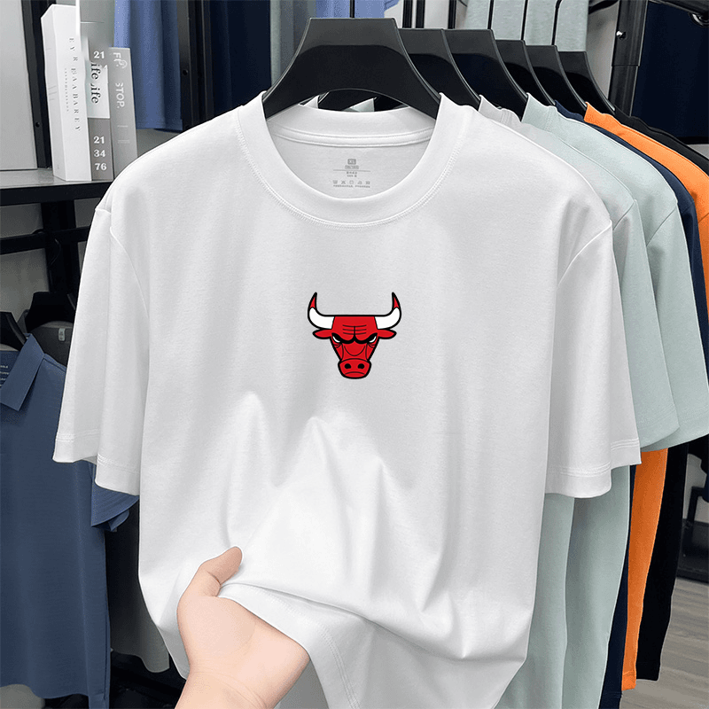 奥莱折扣/有运费险/运动休闲100%棉T恤/公牛队T恤篮球服宽松短袖