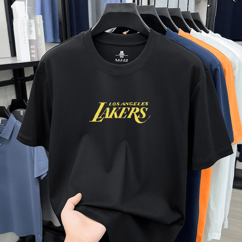 奥莱折扣/有运费险/运动休闲100%棉T恤/湖人队T恤篮球服宽松短袖
