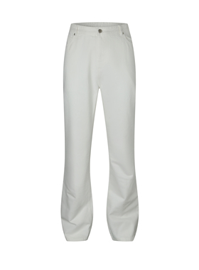 DaeeWooo白色水洗Vintage517微喇布边磨烂休闲ins高级百搭牛仔裤