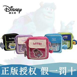 迪士尼草莓熊三眼仔晒娃包玩具总动员帆布斜挎包卡通安琪单肩包