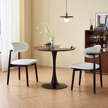 北欧实木洽谈小圆桌子茶几小户型阳台休闲餐桌咖啡厅接待桌椅组合