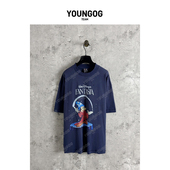 Saint Michael×迪士尼联名 潮牌美式 YOG 男女同款 宽松短T恤