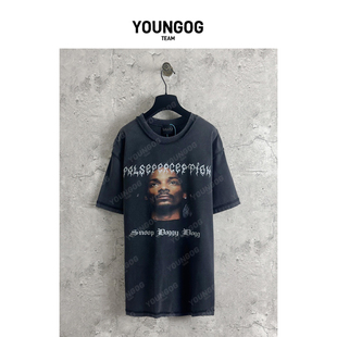 YOG【False Perception狗爷印花】潮牌美式街头男女同款宽松T恤