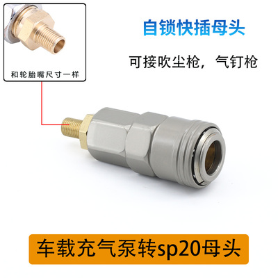 车载充气泵转快接母头