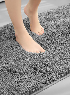 【加厚加密】纯色雪尼尔地垫TPR底浴室吸水地毯毛毛虫卧室进门垫
