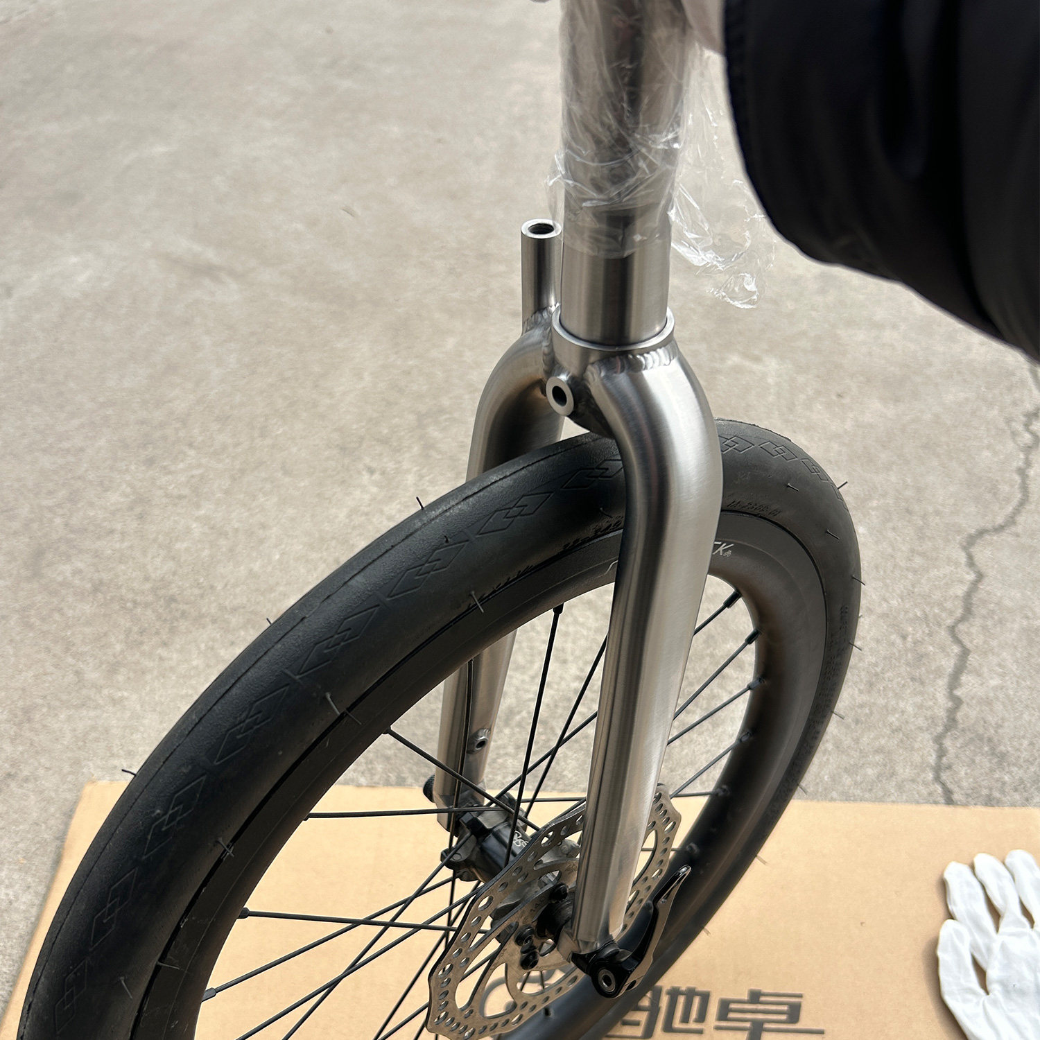 嘉驰卓小布折叠自行车改装配件钛合金前叉适用于16寸20寸