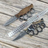 新款 指尖拳套小刀折叠刀指虎多功能应急救援车载防身破窗器冷兵器