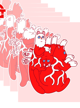 [猫x心脏]六变光栅明信片 动画多变卡片可爱盲袋 GGT LAB