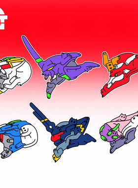 GGT LAB [猫X EVA] 金属胸针徽章 独立设计 初号机二号机致敬经典