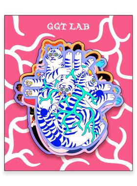 〈猫×心脏〉变体贴纸 电脑贴纸滑板滑雪板贴纸PVC防水车贴