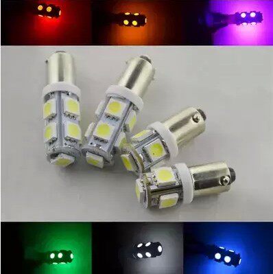 汽车BA9S卡口小灯泡H6W阅读灯车顶摩托小灯LED示宽灯5050后备箱灯