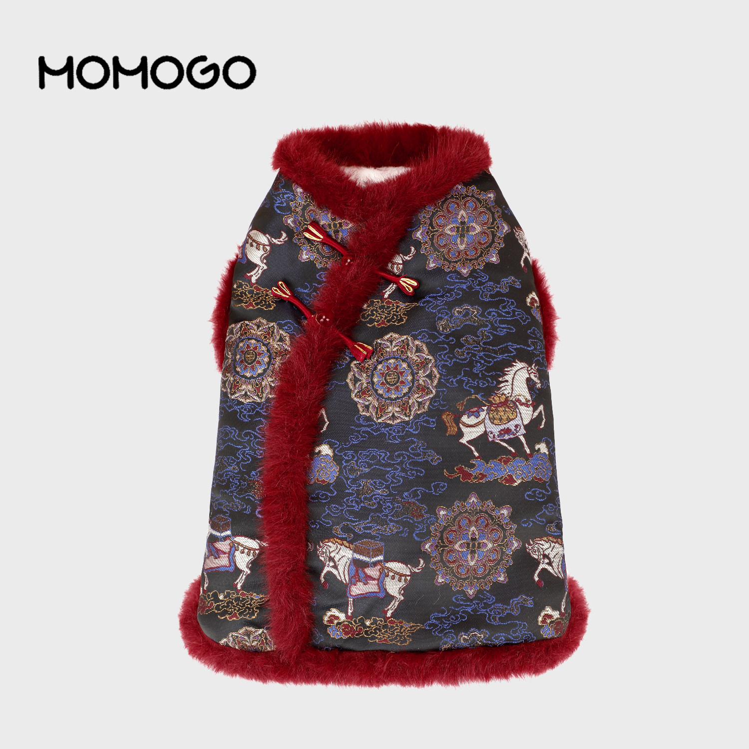 狗狗猫咪过新年唐装马甲中式衣服