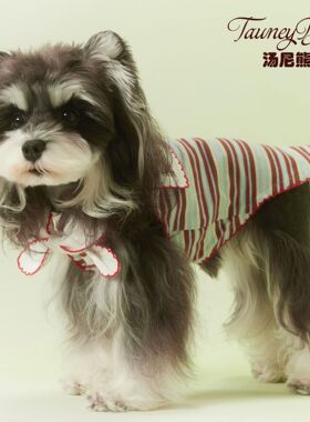 汤尼熊狗狗猫咪春夏衣服宠物泰迪比熊雪纳瑞约克夏条纹海军领背心