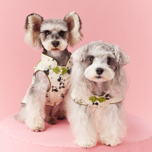 小狗狗猫咪衣服春夏薄款新中式中国风宠物泰迪雪纳瑞比熊背心马甲