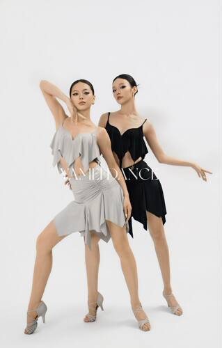 YAMEDANCE夜与雾拉丁分体套装女
