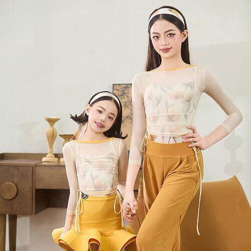 星辰拉丁舞服女童元气春日摩登裤
