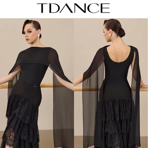 TDANCE摩登舞女长飘纱连体垂坠