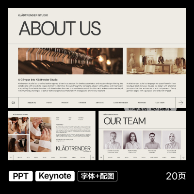 小众企业简介PPT模板WPS/Keynote