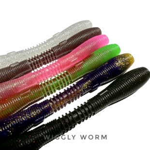 新品Wiggly Worm 摇摆蠕虫面条虫高比重远投沉水耐撕咬弹性软饵
