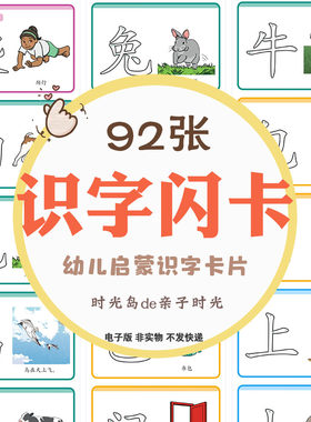 幼儿0-6岁宝宝启蒙识字闪卡大字可描写早教学习认字图片电子资料