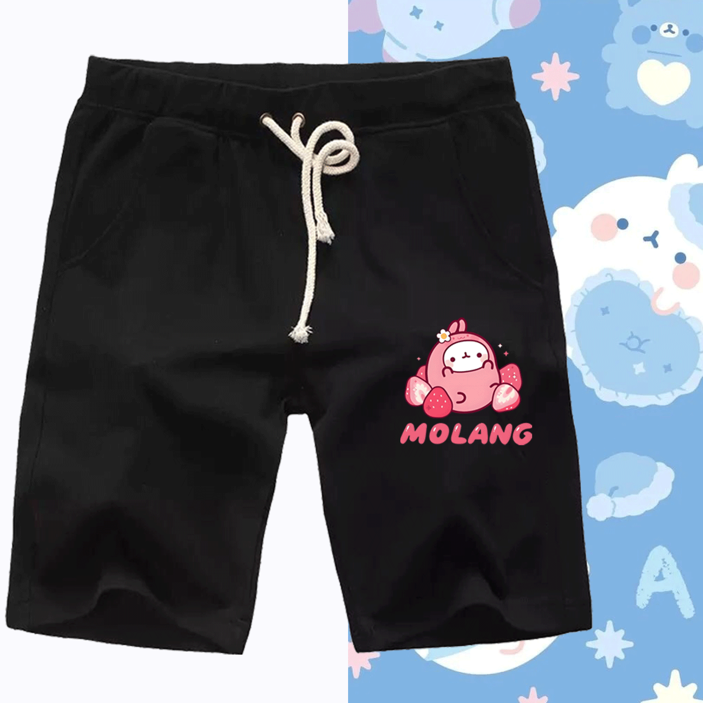 molang兔韩系卡通印花周边男女夏季休闲百搭可定制五分运动裤短裤