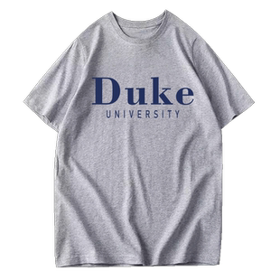 杜克大学联名美国篮球半截袖周边体恤男女上衣夏季服装短袖T恤衫