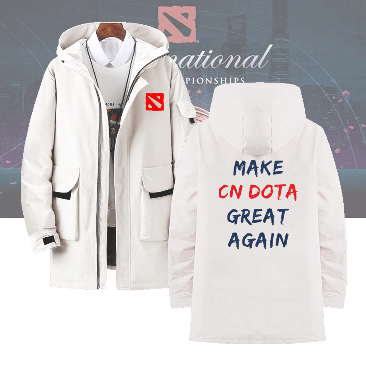 ti12同款dota2游戏铁血刀斯林中国队CNDOTA周边连帽外套秋羽绒服