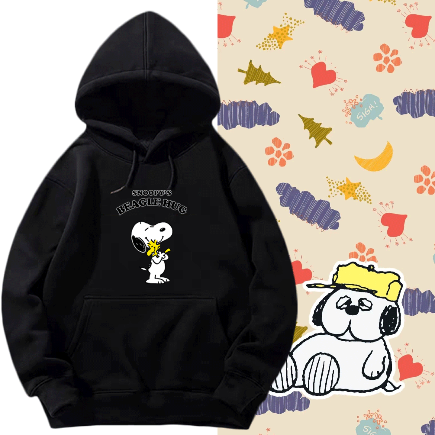 史努比家族奥拉夫OLAF周边卡通可爱男女情侣可定制连帽衫带帽卫衣