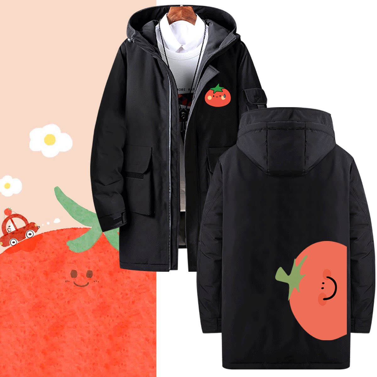 衣服学生潮定制中长款羽绒服