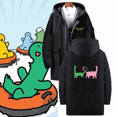 周边春秋男女情侣中长款羽绒服