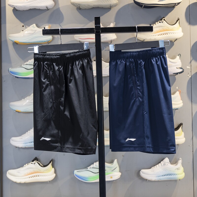 李宁运动短裤男子2025春季新款速干透气跑步训练比赛裤AAPV155