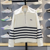 宽松舒适半拉链翻领毛衣AMBV340 新款 李宁女子套头编织衫 2025秋季