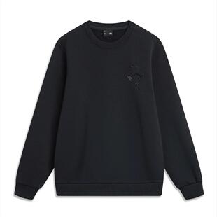 专柜2023冬李宁男子加绒保暖套头无帽卫衣AWDT753