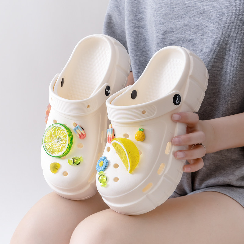 EVA洞洞鞋女款夏季外穿2024新款海边沙滩凉鞋厚底增高拖鞋多巴胺