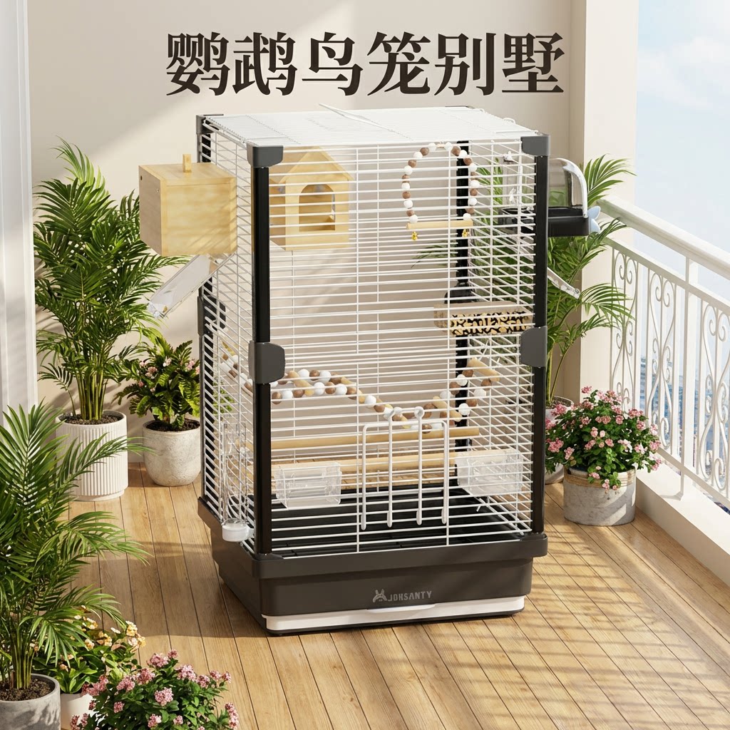 宠尚天鹦鹉笼子防逃设计虎皮玄凤鸟笼牡丹专用笼子豪华别墅养鸟笼