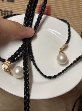 编织腰带女士装饰珍珠小皮绳简约腰绳百搭配连衣裙子腰链时尚裙带