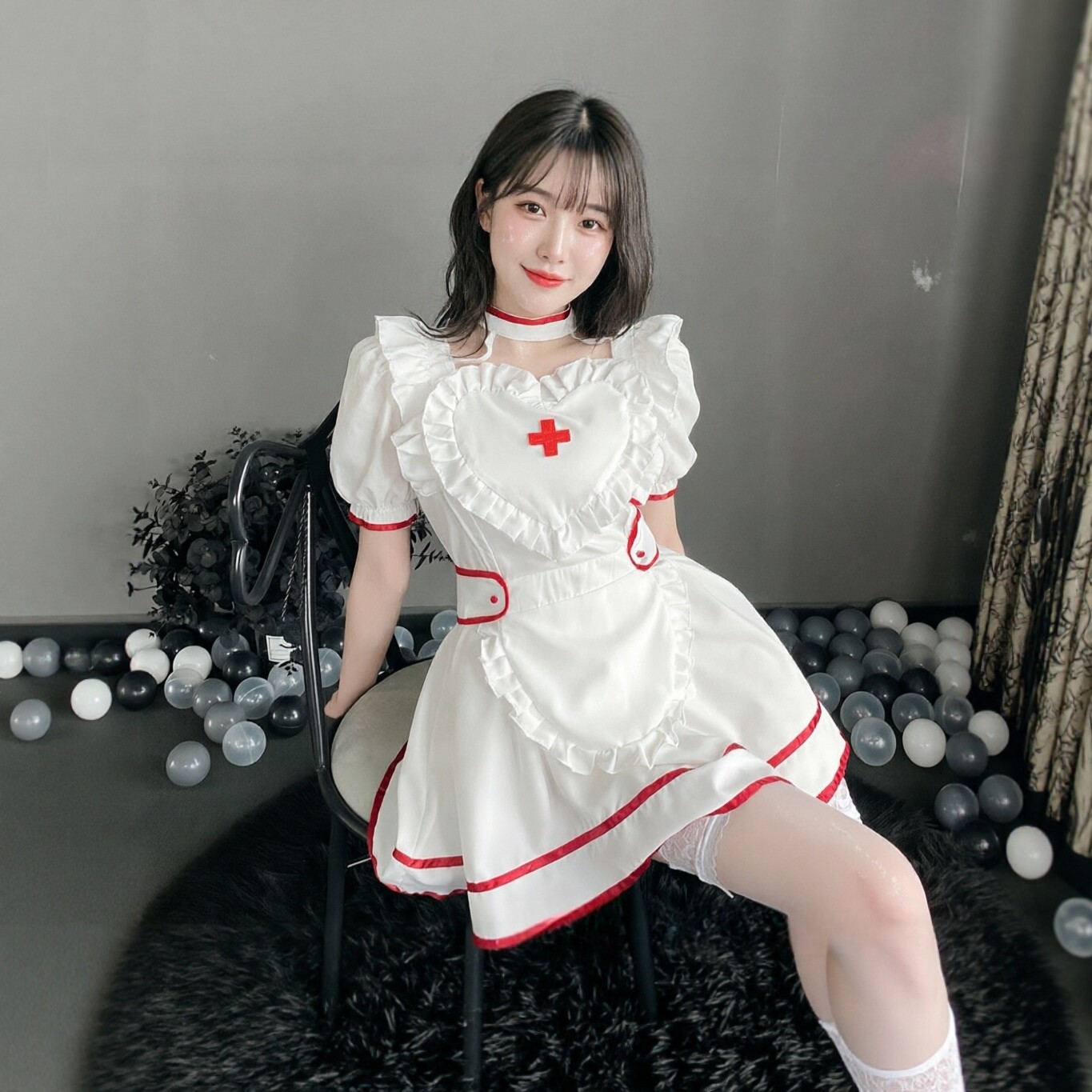 甜欲护士服趣味内衣套装蕾丝洛丽塔诱惑成人情调免脱纯欲性感制服