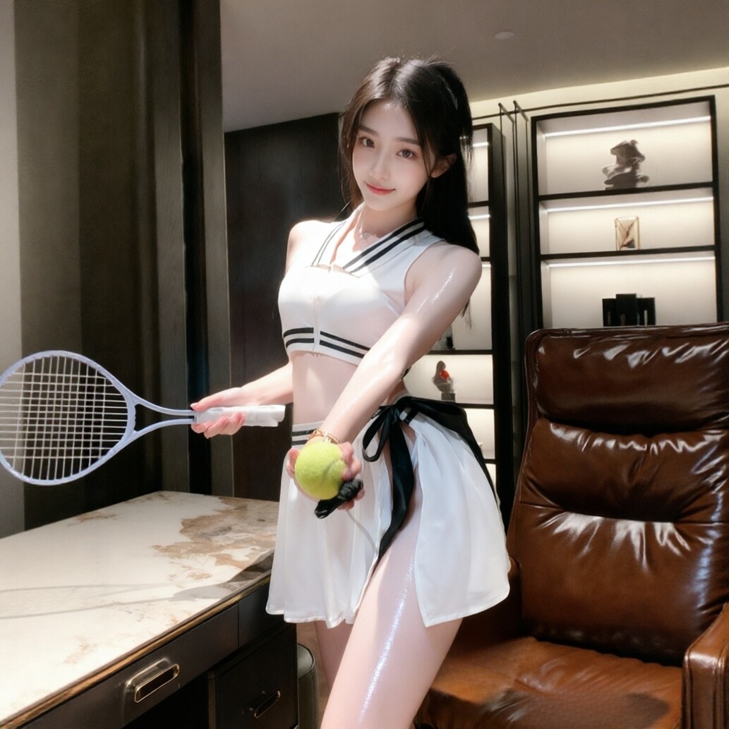 保密发货活力学姐网球女神运动分体JK学生辣妹超短裙纯欲套装qqny
