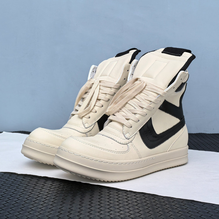 ro高帮鞋男真皮奶香增高厚底板鞋女生运动休闲百搭时尚系带短靴潮