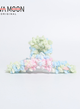 彩色毛线抓夹温柔发抓后脑勺发饰高级感鲨鱼夹ins风百搭盘发头饰