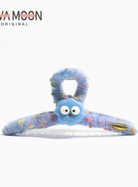 可爱毛线抓夹女盘发后脑勺鲨鱼夹发饰秋冬新款发抓原创设计头饰