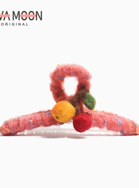 创意水果毛毡抓夹毛线发抓秋冬原创设计盘发后脑勺鲨鱼夹发饰头饰