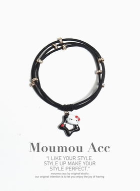 吊坠挂件皮筋高弹力耐用黑色扎头发头绳发绳马尾发圈橡皮筋女头饰