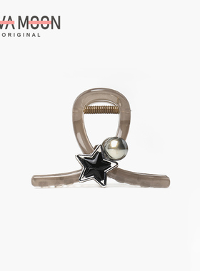 简约气质五角星珍珠抓夹女高级感后脑勺盘发鲨鱼夹中号半扎发夹