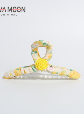 新款碎花抓夹ins风玫瑰发饰女后脑勺盘发鲨鱼夹春夏头饰发夹发卡