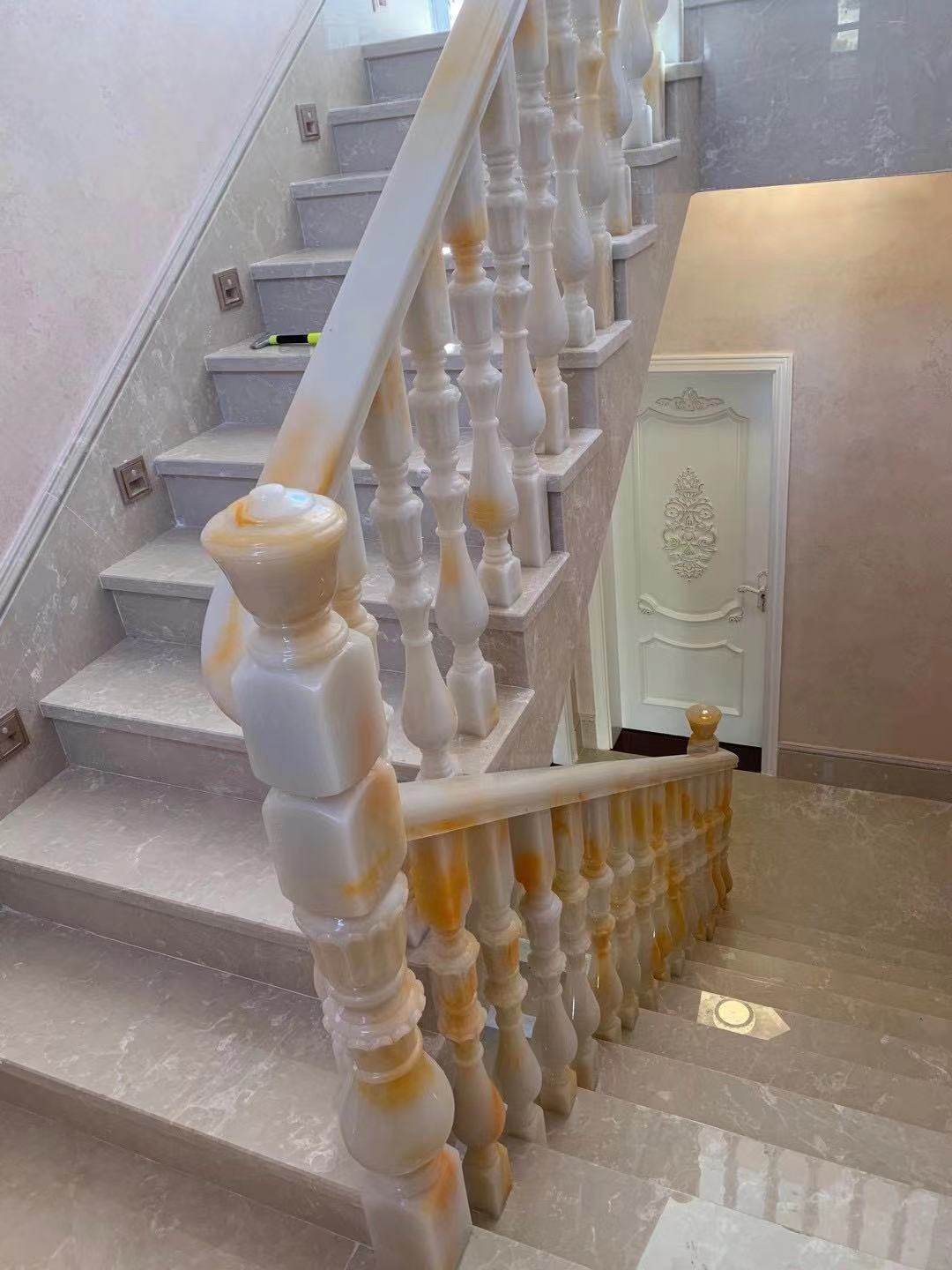 新款通体玉石大理石楼梯扶手 室内阁栏杆立柱别墅家用