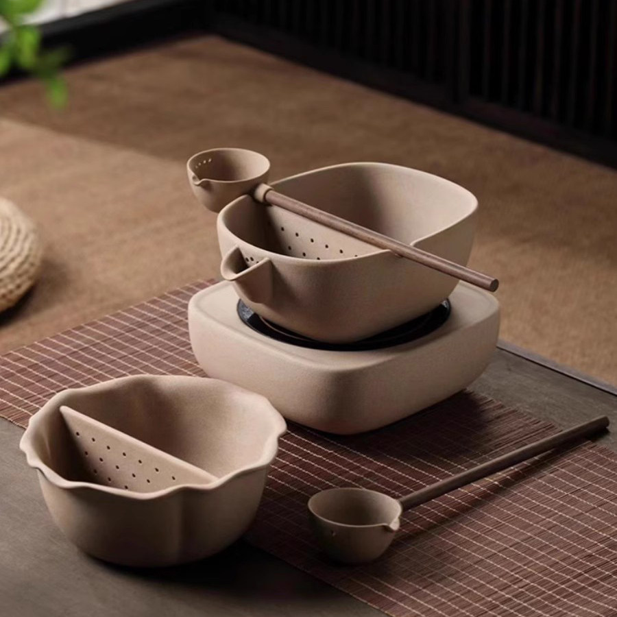 陶瓷煮茶器分茶勺套装 热销煮茶壶干泡碗普洱煮陶瓷茶碗配件茶具