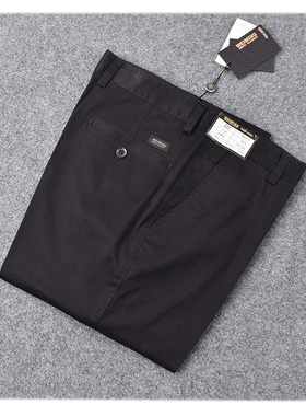 商务男装秋冬休闲裤高腰直筒大众版莱塞尔面料长裤中年绅士爸爸裤