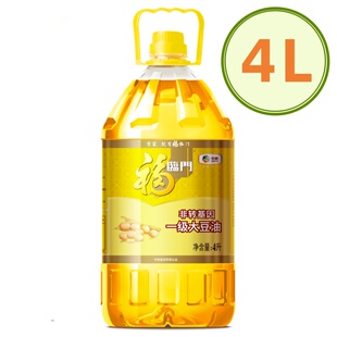 福临门一级非转基因大豆油4L食用油烘焙炒菜色拉油东北黄豆油