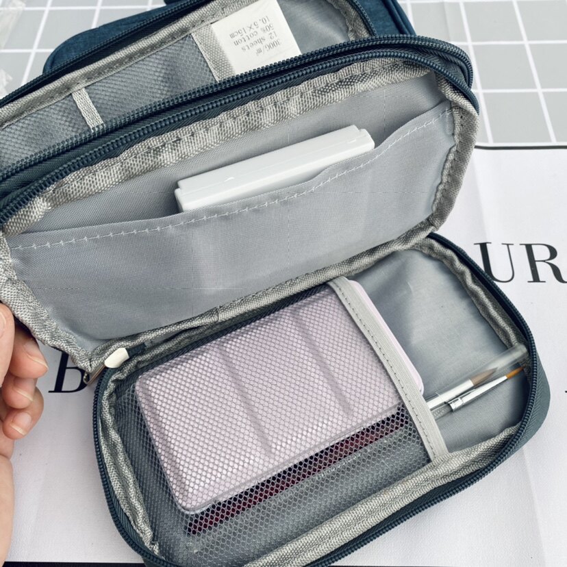 布包水彩颜料绘画纸本工具便携收纳包双层手拿包固体水彩外带包